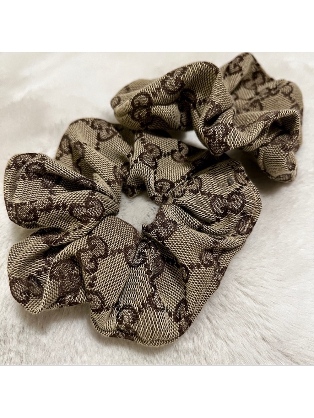 GG Monogram Luxury Hair Scrunchie 🤎 - Picture 2 of 5